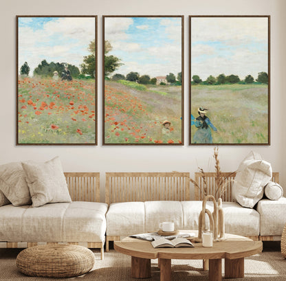 74890-MGV-CV-36X24-Monet Poppy Field Wall Art – Impressionist Landscape Canvas Print, Classic French Artwork for Living Room, Bedroom or Office Decor