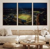 33588-MGV-CV-36X24-Football Stadium Wall Art – Aerial Night Game Canvas Print Packed Field City Lights, Sports Photography Decor for Game Room, Man