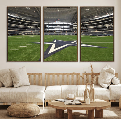 14834-MGV-CV-36X24-Dallas Att Stadium Wall Art Canvas Print, Framed Texas NFL Stadium Art Picture Print, American Football Stadium Perfect Sports