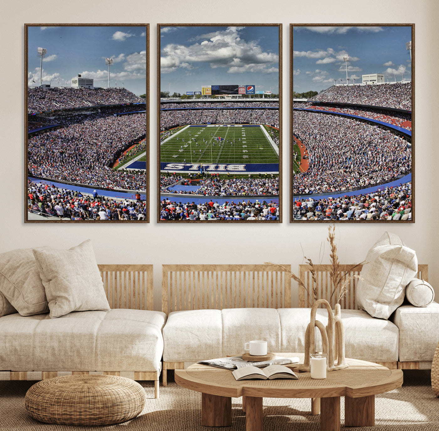 76491-MGV-CV-36X24-Buffalo Bills Stadium Wall Art Canvas Print, Framed Bills Stadium Art Picture Print, Highmark Stadium Perfect Sport Room Decor
