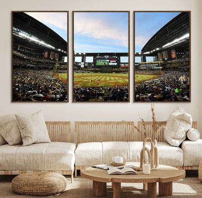 92672-MGV-CV-36X24-Chase Field Stadium Wall Art Canvas Print, Framed Arizona Stadium Art Picture Print, Chase Stadium Perfect Sports Room Decor