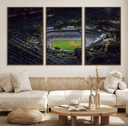 16515-MGV-CV-36X24-Dodgers Stadium Wall Art Canvas Print, Framed Baseball Stadium Art Picture Print, Dodgers Field Perfect Sport Room Decor Artwork