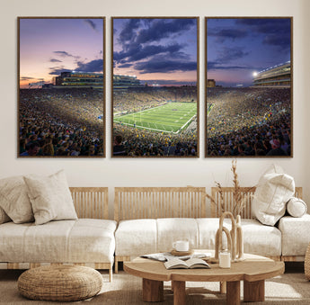 50825-MGV-CV-36X24-Notre Dame Stadium Wall Art Canvas Print, Framed Indiana Stadium Art Picture Print, Football Stadium Perfect Sports Room Decor