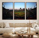 67670-MGV-CV-36X24-PNC Park Stadium Wall Art Canvas Print, Framed Pittsburgh Pirates Stadium Art Picture Print, PNC Park Field Perfect Sport Room