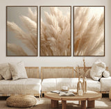 50300-MGV-CV-36X24-Pampas Grass Wall Art Canvas Print, Framed Minimalist Pampas Grass Art Picture Print, Beige Pampas Grass Perfect Minimalist Boho