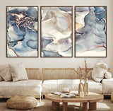 51497-MGV-FC-60X30-3P_Walnut-Abstract Blue and Gold Wall Art – Modern Fluid Ink Style Canvas Print, Elegant Contemporary Decor for Living Room, Office