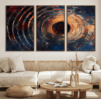 10017879-MGV-CV-36X24-Wood Tree Ring Wall Art Canvas Print, Framed Natural Wood Art Picture Print, Rustic Tree Slice Perfect Rustic Decor Artwork