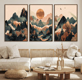 46509506-MGV-CV-36X24-Mountain Wall Art – Sunset Canvas Print, Nature Inspired Artwork, Scenic Wall Decor for Living Room, Bedroom, Office