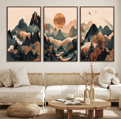46509506-MGV-CV-36X24-Mountain Wall Art – Sunset Canvas Print, Nature Inspired Artwork, Scenic Wall Decor for Living Room, Bedroom, Office
