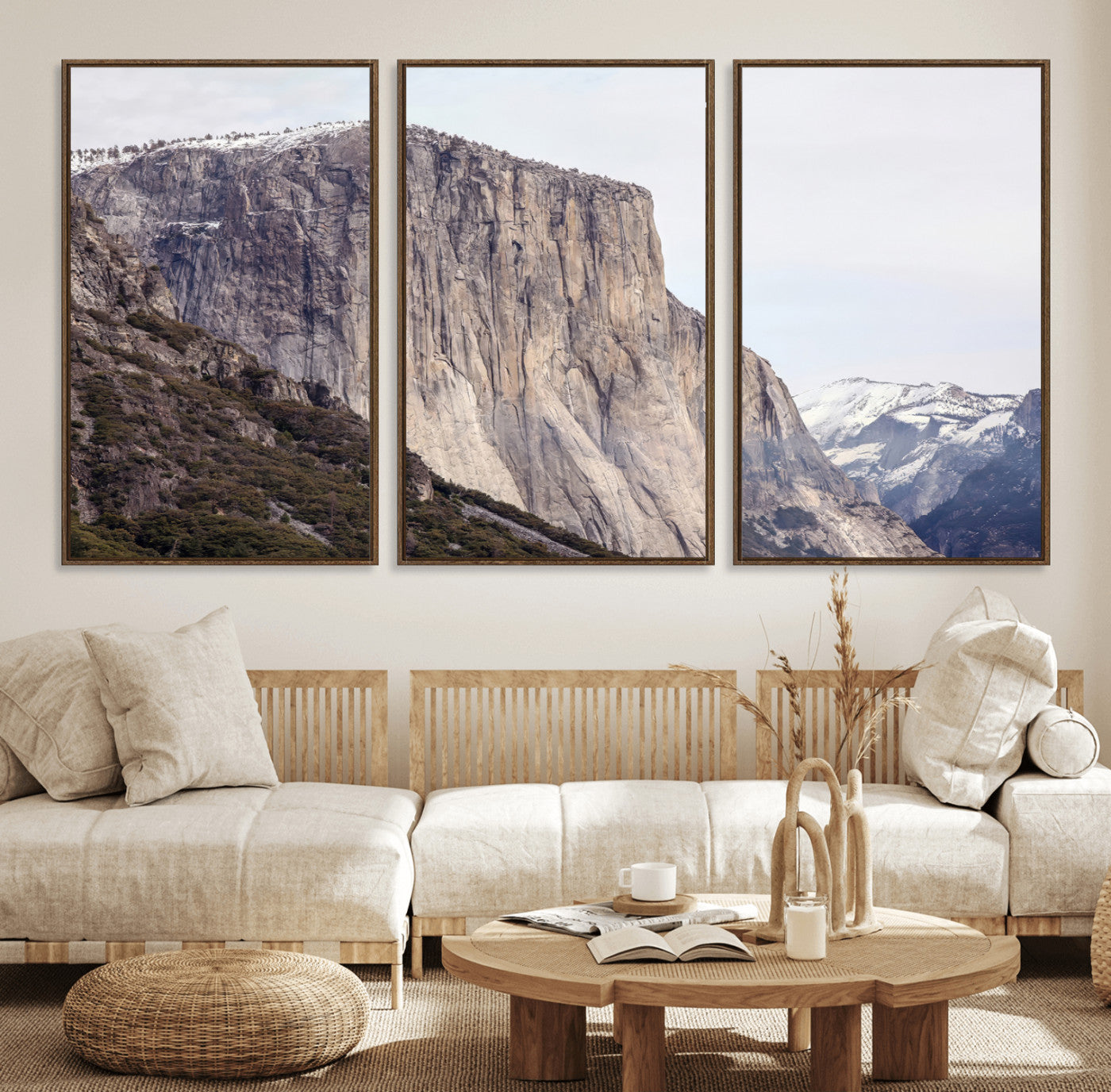 74506434-MGV-CV-36X24-El Capitan Wall Art Canvas Print, Framed Yosemite Cliff Art Picture Print, Sierra Nevada Perfect Sierra Minimalism Decor Artwork