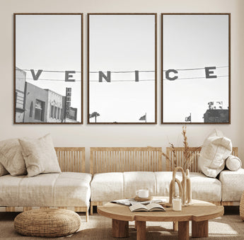 68254589-MGV-CV-36X24-Venice Sign Wall Art Canvas Print, Framed Venice Letters Art Picture Print, Los Angeles Perfect Minimalist Urban Decor Artwork
