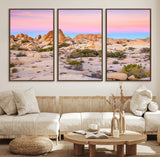 96167137-MGV-CV-36X24-Vibrant Sunset Sky Wall Art Canvas Print, Framed Joshua Tree Art Picture Print, Rugged Terrain Perfect Southwestern Boho Decor