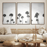 62298277-MGV-CV-36X24-Monochrome Palms Wall Art Canvas Print, Framed Minimalist Trees Art Picture Print, Silhouetted Palms Perfect Tropical Minimalist