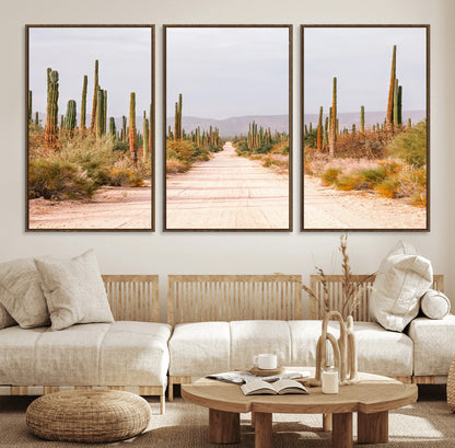 30742780-MGV-CV-36X24-Desert Cactus Wall Art Canvas Print, Framed Southwestern Art Picture Print, Bohemian Western Perfect Southwestern Boho Decor