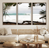 50382104-MGV-CV-36X24-Tropical Surf Wall Art Canvas Print, Framed Palm Tree View Art Picture Print, Beach House Art Perfect Boho Coastal Decor Artwork