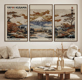 11778299-MGV-FC-60X30-3P_Walnut-Japanese Landscape Wall Art – Mount Fuji Canvas Print, Asian Inspired Nature Decor for Living Room, Bedroom, Office or Studio