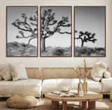 93692513-MGV-CV-36X24-Joshua Tree Wall Art Canvas Print, Framed Monochrome Desert Art Picture Print, Minimalist Nature Scene Perfect Southwestern