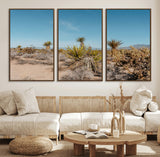 35156165-MGV-FC-60X30-3P_Walnut-Joshua Tree Wall Art Canvas Print, Framed Desert Landscape Art Picture Print, Warm Earth Tones Perfect Southwestern Minimalist