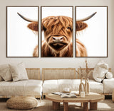 637908607-MGV-FC-93X47-3P_Black-Highland Cow Wall Art Print – Rustic Farmhouse Animal Portrait, Scottish Highland Cattle Canvas, Modern Country Wall Decor for