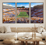 77097951-MGV-FC-60X30-3P_Walnut-Neyland Stadium Wall Art – Panoramic Tennessee Volunteers Football Field Canvas Print, Game Day Decor for Office, Man Cave, Living