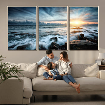 33428-MGV-CV-36X24-Ocean Sunrise Wall Art – Serene Seascape Canvas Print, Coastal Home or Office Decor, Perfect for Living Room, Bedroom, or Study