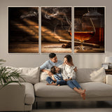 92305-MGV-CV-36X24-Whiskey & Cigar Wall Art – Moody Whiskey and Cigar Canvas Print, Sophisticated Bar or Home Lounge Decor for Office, Man Cave or