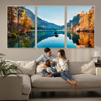 32962-MGV-CV-36X24-Mountain Lake Wall Art – Tranquil Autumn Landscape Canvas Print, Nature Reflection Decor for Living Room, Bedroom, Office or Cabin