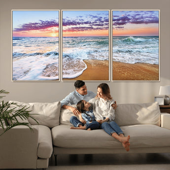 53006-MGV-CV-36X24-Ocean Beach Sunset Wall Art – Vibrant Seascape Canvas Print, Coastal Home Decor for Living Room, Bedroom, Office or Beach House