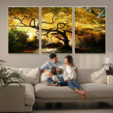 19067-MGV-CV-36X24-Golden Canopy Wall Art – Panoramic Autumn Tree Canvas Print, Warm Seasonal Decor for Living Room, Office or Garden Space