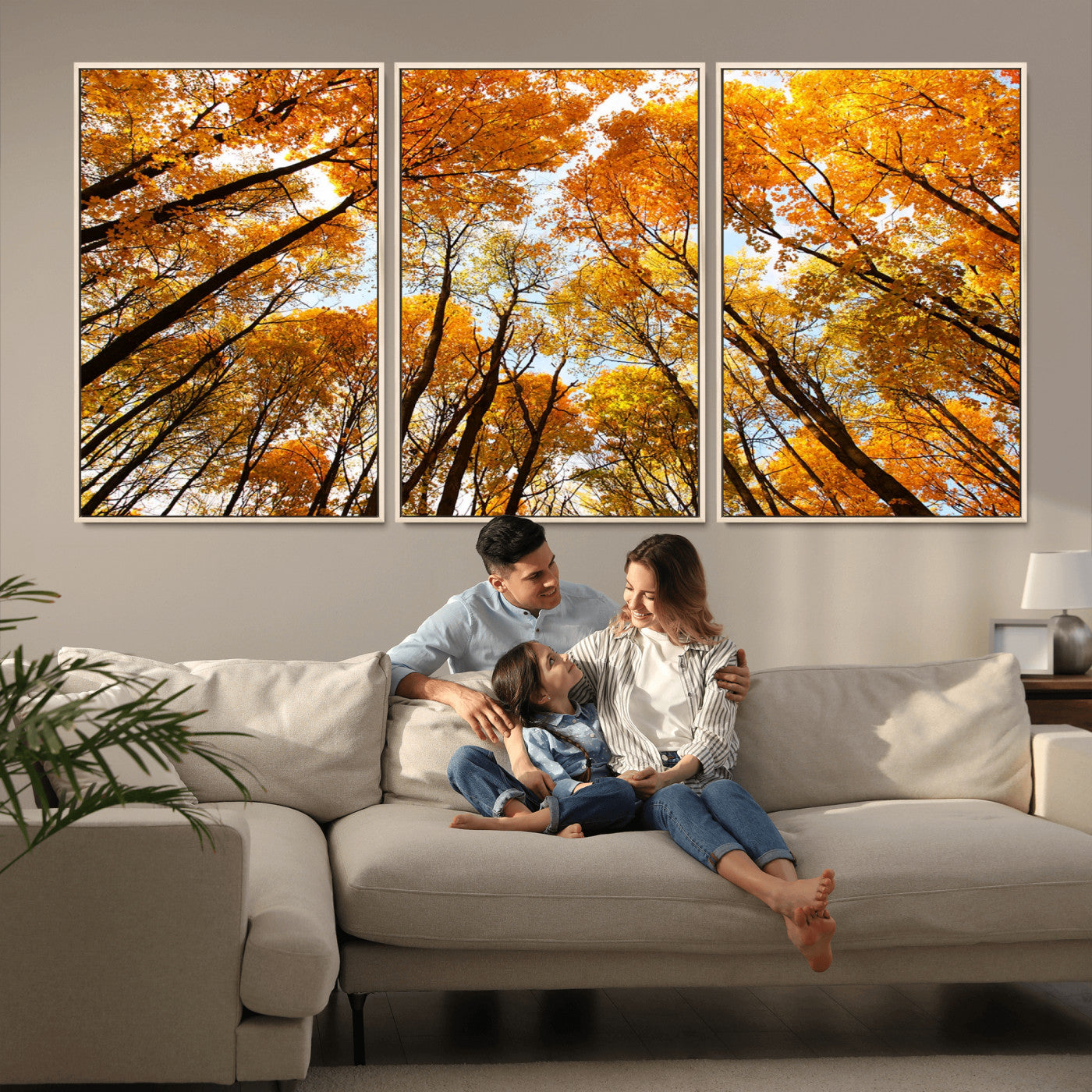 11823-MGV-CV-36X24-Golden Autumn Tree Canopy Wall Art – Stunning Fall Forest Leaves Print, Warm Seasonal Nature Decor for Home, Office or Cabin