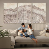 67528-MGV-CV-36X24-Wood Ring Wall Art Canvas Print, Framed Tree Ring Art Picture Print, Rustic Tree Ring Perfect Neutral Boho Decor Artwork