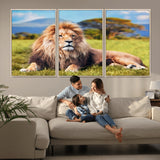 67826-MGV-CV-36X24-Majestic Lion Wall Art – King of the Jungle Canvas Print, Safari Wildlife Decor for Living Room, Office, or Man Cave