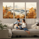 72950-MGV-CV-36X24-Autumn Mountain Forest Wall Art – Golden Fall Landscape Canvas Print, Nature-Inspired Home Decor for Living Room, Bedroom or