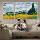 97252-MGV-CV-36X24-Wheat Field with Cypress – Van Gogh Wall Art, Impressionist Landscape Canvas Print, Rustic Home Decor for Living Room or Office