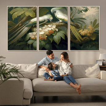 84047-MGV-CV-36X24-Tropical Birds Wall Art – Elegant Botanical Canvas Print, Exotic Nature Decor for Living Room, Bedroom or Office