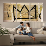 37215-MGV-CV-36X24-Abstract Crown Wall Art – Urban Graffiti Style Canvas Print Modern Street Art Design, Bold Contemporary Decor for Living Room,