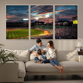 66781-MGV-CV-36X24-Baseball Stadium Wall Art – Canvas Print Evening Game Field Packed Crowd Sunset Sky Sports Photography, Dynamic Decor for Game