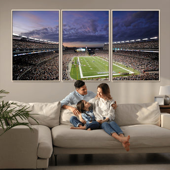 52712-MGV-CV-36X24-Gillette Stadium Field Wall Art Canvas Print, Framed Massachusetts Stadium Art Picture Print, Gillette Stadium Perfect Sport Room