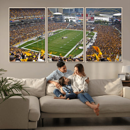 51419-MGV-CV-36X24-Heinz Field Wall Art Canvas Print, Framed Pittsburgh Stadium Field Art Picture Print, Heinz Stadium Field Perfect Sports Room