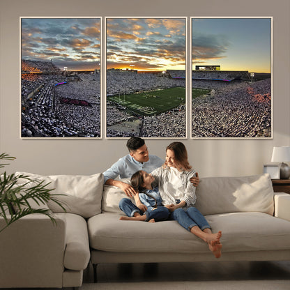 38807-MGV-CV-36X24-Beaver Stadium Wall Art Canvas Print, Framed Beaver Stadium Field Art Picture Print, Football Stadium Perfect Sport Room Decor