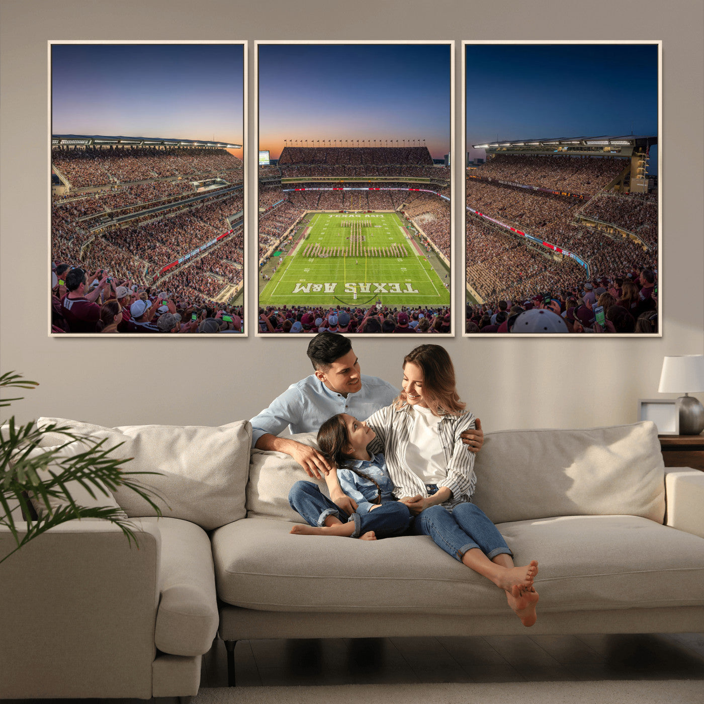 17421-MGV-CV-36X24-Kyle Field Wall Art Canvas Print, Framed Texas Stadium Art Picture Print, Kyle Field Stadium Perfect Sport Room Decor Artwork