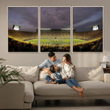 72404-MGV-FC-60X30-3P_Natural-Michigan Wolverine Stadium Wall Art Canvas Print, Framed Michigan Stadium Art Picture Print, Football Stadium Perfect Sport Room