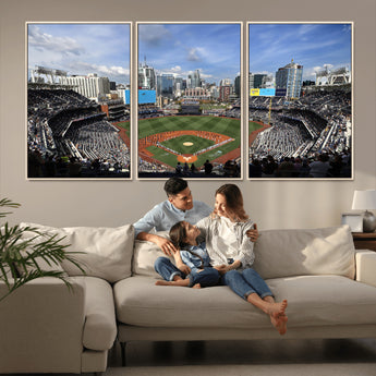 87122-MGV-CV-36X24-Petco Park Field Wall Art Canvas Print, Framed San Diego Stadium Art Picture Print, Petco Park Stadium Perfect Sport Room Decor