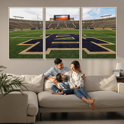 52835-MGV-CV-36X24-Notre Dame Stadium Wall Art Canvas Print, Framed Indiana Stadium Art Picture Print, Notre Dame Field Perfect Sport Room Decor