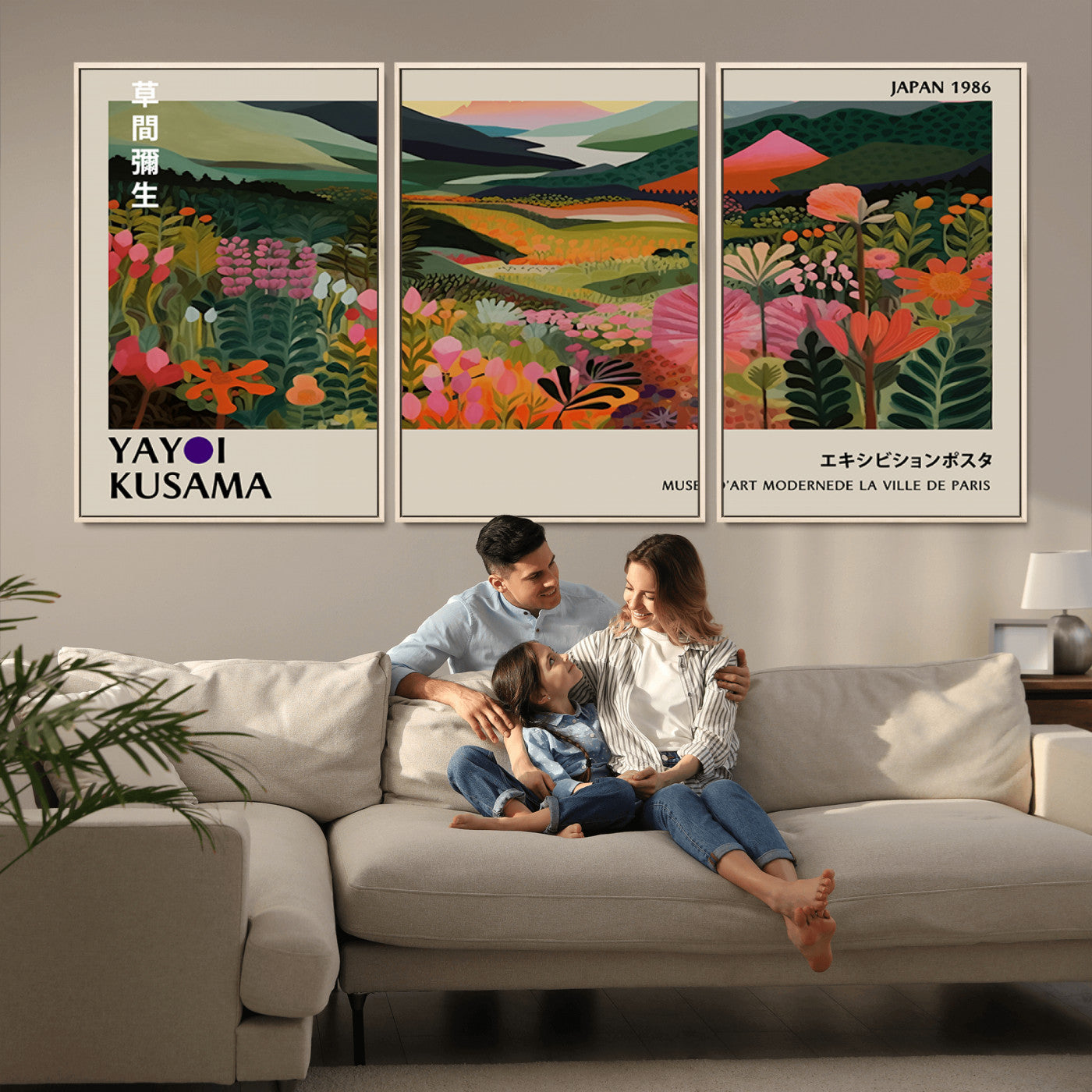 75719-MGV-CV-36X24-Botanical Mountain Valley Wall Art – Panoramic Nature Canvas Print, Vibrant Floral Field Artwork for Living Room, Bedroom, Office,