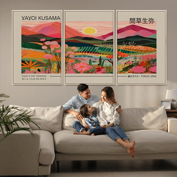 18304-MGV-CV-36X24-Sunset Mountain Landscape Wall Art – Panoramic Abstract Nature Canvas Print, Vibrant Wall Decor for Living Room, Bedroom, Office,