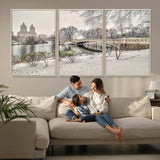 60292-MGV-CV-36X24-Central Park Winter Wall Art – Snowy Bow Bridge Canvas Print, Scenic New York City Landscape Photography for Living Room, Bedroom