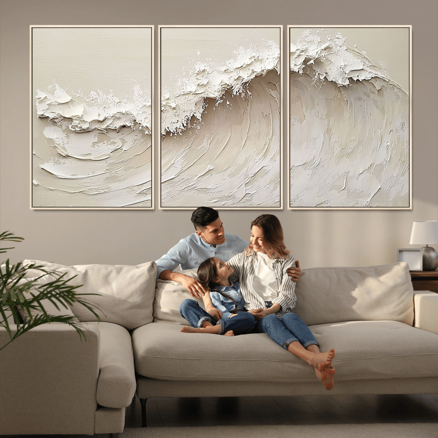 45175-MGV-CV-36X24-Textured Wave Wall Art Canvas Print, Framed Minimal Seascape Art Picture Print, Elegant Wave Perfect Modern Coastal Decor Artwork