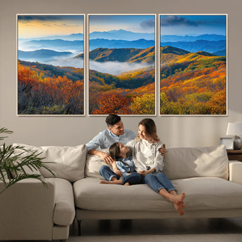 86772247-MGV-CV-36X24-Autumn Mountains Wall Art Canvas Print, Framed Fall Foliage Art Picture Print, Vibrant Hills Perfect Vibrant Nature Decor Artwork