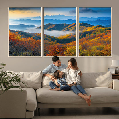 86772247-MGV-CV-36X24-Autumn Mountains Wall Art Canvas Print, Framed Fall Foliage Art Picture Print, Vibrant Hills Perfect Vibrant Nature Decor Artwork